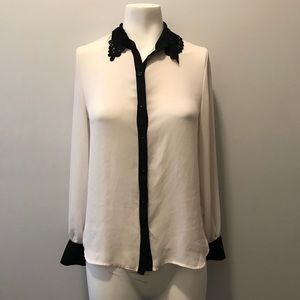 White sheer blouse top